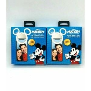 Disney Mickey Mouse Selfie Ring LED Light For Cellphone Phone 2 Pack
